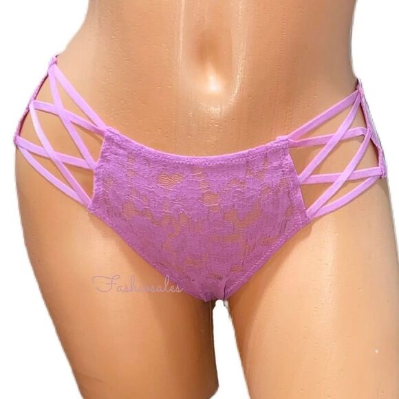 Victoria’s Secret Set of 3 Sexy Strappy Satiny leopard Lace Cheeky Panty - Picture 5 of 7